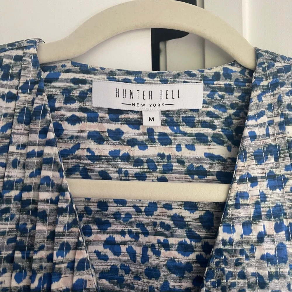 HUNTER BELL Blue Jenkins Dress Puff Sleeve - Picture 5 of 8